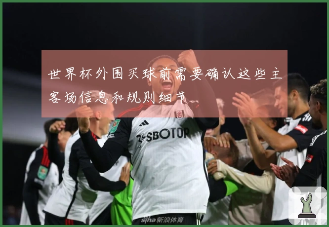 世界杯外围买球前需要确认这些主客场信息和规则细节